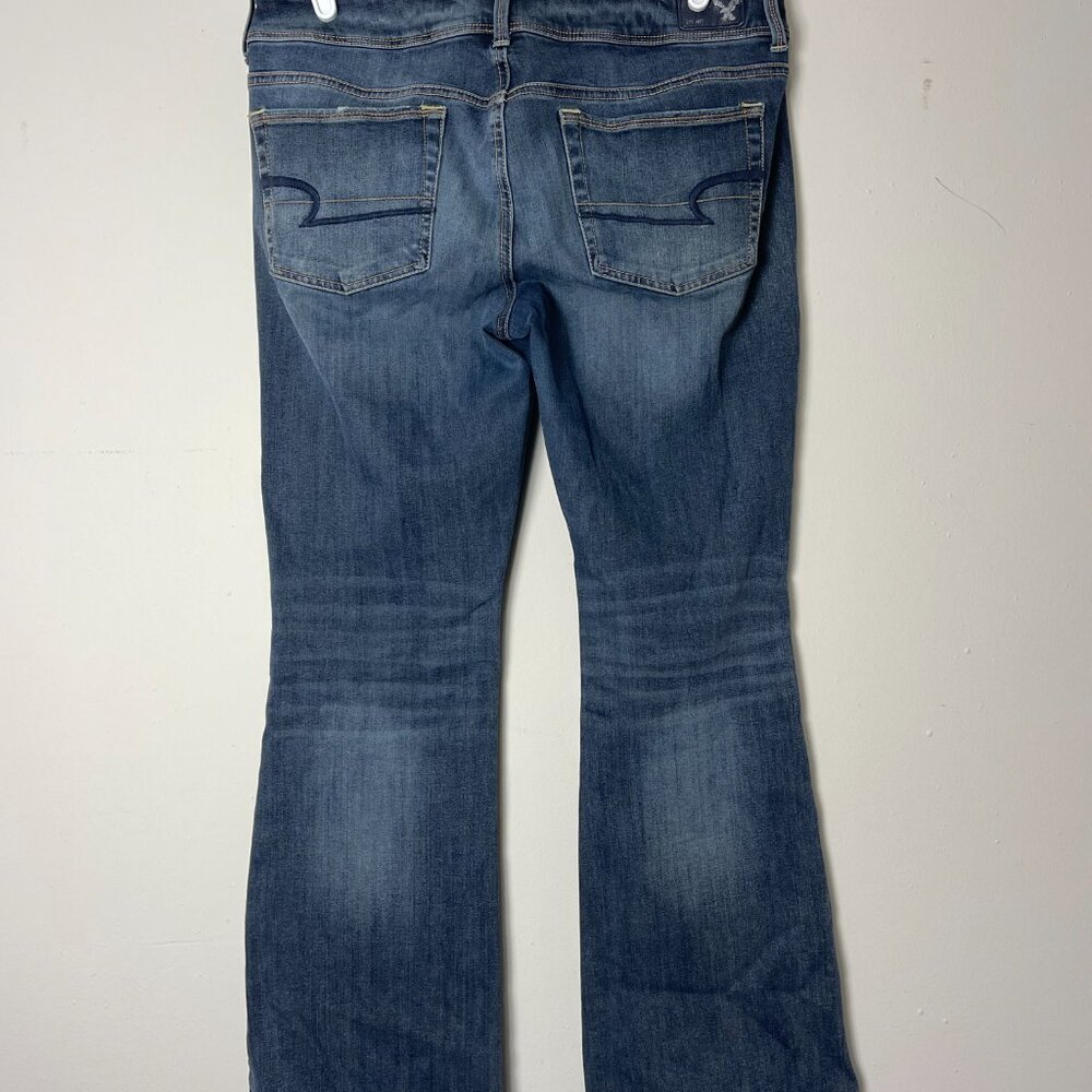 American Eagle Outfitters Jeans Women's SZ 12 Blue Denim Kick Boot SUPER STRETCH - Picture 4 of 13